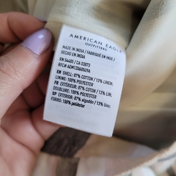 American Eagle xs paperbag tie waist linen blend mini skirt boho - Picture 11 of 12